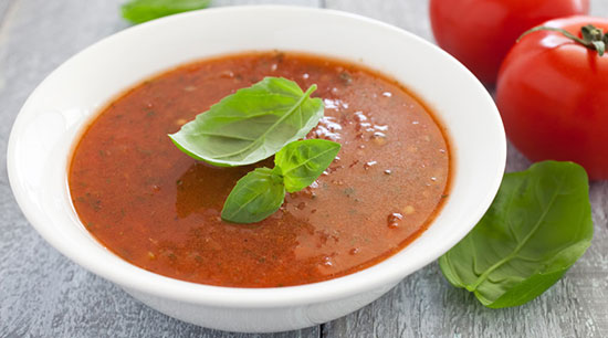 سوپ بادنجان و گوجه فرنگی