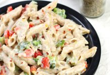 طرز تهیه پاستا گیاهی ، پاستا سبزیجات با سس سفید