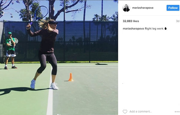 جدید ترین تصویر از تمرینات ورزشی تنیس ماریا شاراپووا در سال 2017 میلادی