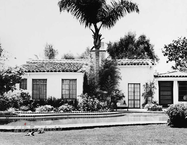 خانه مرلین مونرو در لس آنجلس، جایی که جسد او در آن پیدا شد. آگوست 1962 