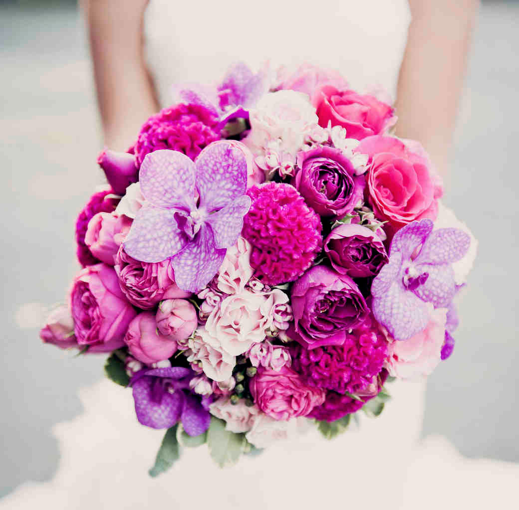 مدل دسته گل شیک عروس با گل ارکیده