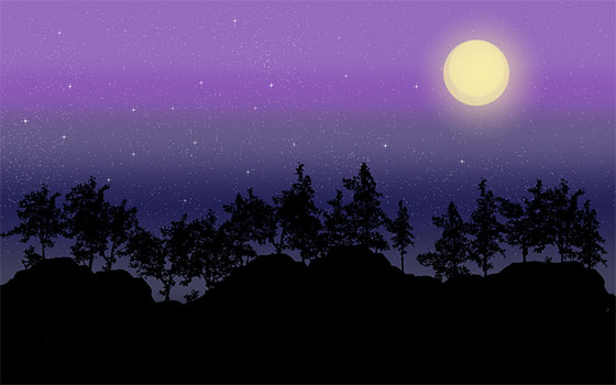 عکس ماه و ستاره فانتزی در شب
