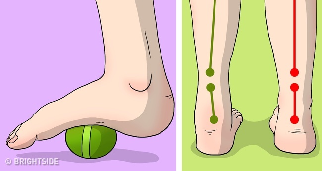 حرکات کششی برای زانو درد : راه رفتن بر روی توپ