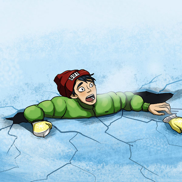 اگر در دریاچه یخ زده افتادید چه کنید؟
