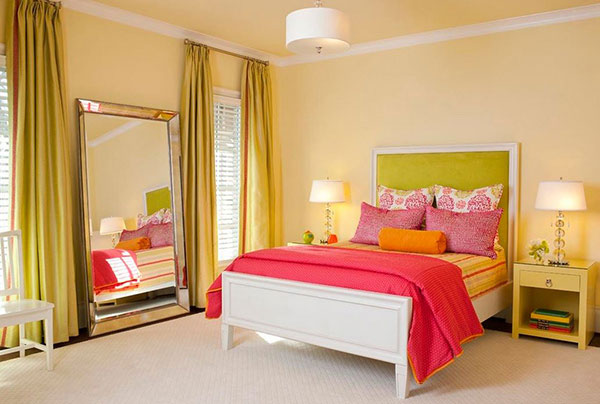 اتاق خواب دخترانه به رنگ زرد