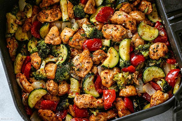 طرز تهیه مرغ و سبزیجات